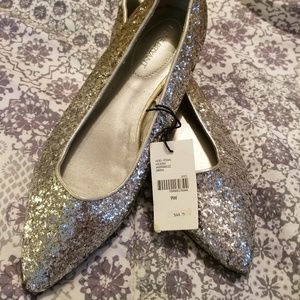 Lane Bryant glitter pointed toe ballet flats